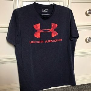 blue and red under armour tee